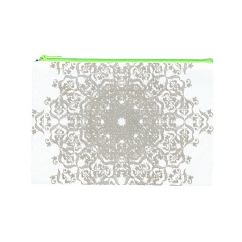 Silver Snowflake Doily Cosmetic Bag (Large) from ArtsNow.com Front