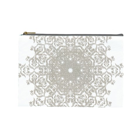 Silver Snowflake Doily Cosmetic Bag (Large) from ArtsNow.com Front