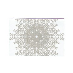 Silver Snowflake Doily Cosmetic Bag (Large) from ArtsNow.com Front