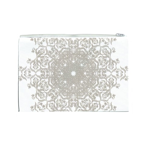 Silver Snowflake Doily Cosmetic Bag (Large) from ArtsNow.com Back