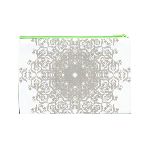 Silver Snowflake Doily Cosmetic Bag (Large) from ArtsNow.com Back