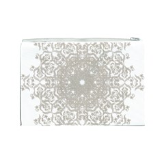 Silver Snowflake Doily Cosmetic Bag (Large) from ArtsNow.com Back