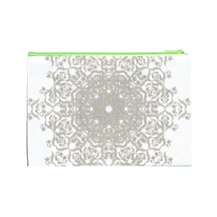 Silver Snowflake Doily Cosmetic Bag (Large) from ArtsNow.com Back