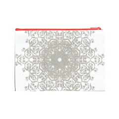 Silver Snowflake Doily Cosmetic Bag (Large) from ArtsNow.com Back