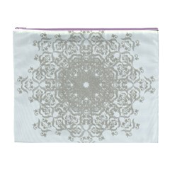 Silver Snowflake Doily Cosmetic Bag (XL) from ArtsNow.com Front