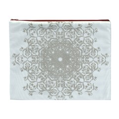 Silver Snowflake Doily Cosmetic Bag (XL) from ArtsNow.com Front