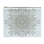 Silver Snowflake Doily Cosmetic Bag (XL)