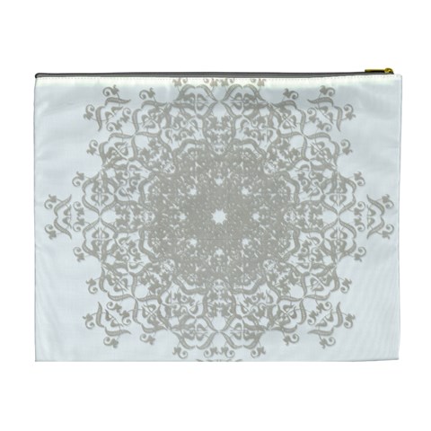 Silver Snowflake Doily Cosmetic Bag (XL) from ArtsNow.com Back