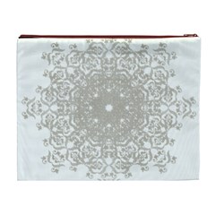 Silver Snowflake Doily Cosmetic Bag (XL) from ArtsNow.com Back