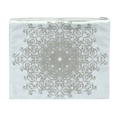 Silver Snowflake Doily Cosmetic Bag (XL) from ArtsNow.com Back