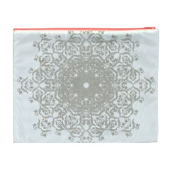 Silver Snowflake Doily Cosmetic Bag (XL) from ArtsNow.com Back