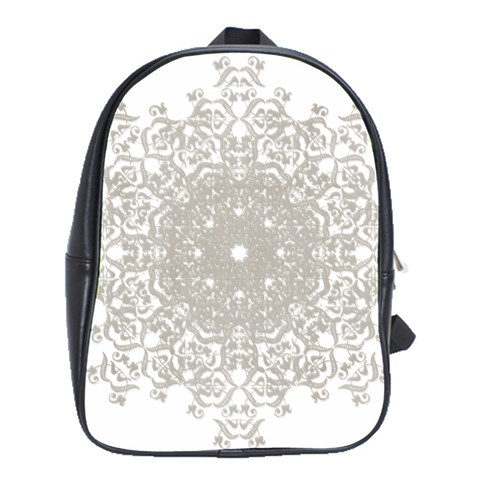 Silver Snowflake Doily School Bag (Large) from ArtsNow.com Front