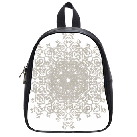 Silver Snowflake Doily School Bag (Small) from ArtsNow.com Front