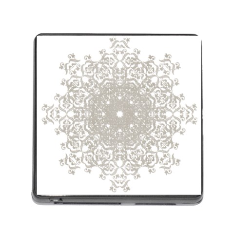 Silver Snowflake Doily Memory Card Reader with Storage (Square) from ArtsNow.com Front