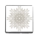 Silver Snowflake Doily Memory Card Reader with Storage (Square)