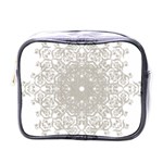 Silver Snowflake Doily Mini Toiletries Bag (One Side)