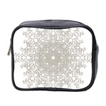 Silver Snowflake Doily Mini Toiletries Bag (Two Sides)