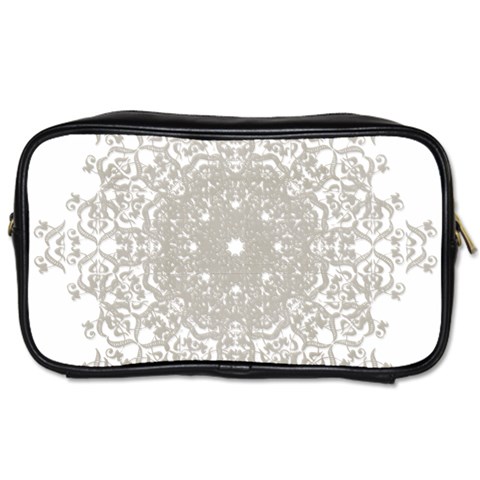 Silver Snowflake Doily Toiletries Bag (One Side) from ArtsNow.com Front