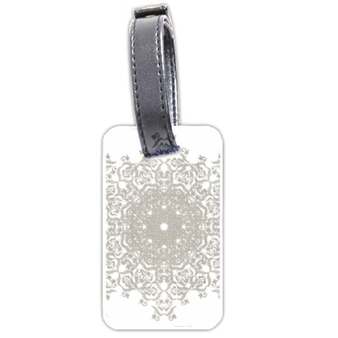 Silver Snowflake Doily Luggage Tag (one side) from ArtsNow.com Front