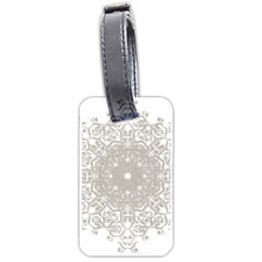 Silver Snowflake Doily Luggage Tag (two sides) from ArtsNow.com Front