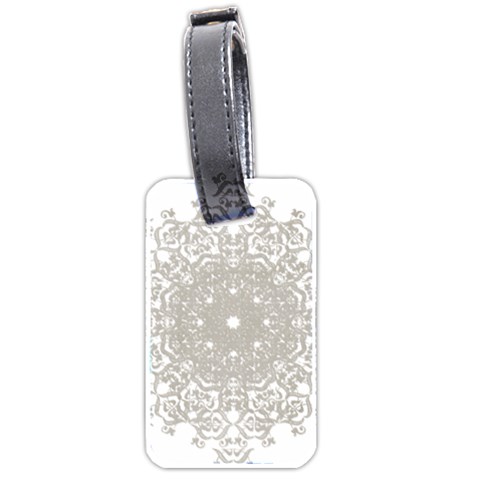 Silver Snowflake Doily Luggage Tag (two sides) from ArtsNow.com Back