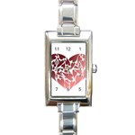 Pink Love Rectangular Italian Charm Watch