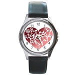 Pink Love Round Metal Watch