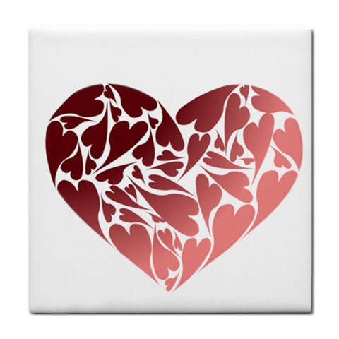 Pink Love Tile Coaster from ArtsNow.com Front