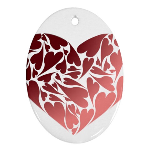 Pink Love Ornament (Oval) from ArtsNow.com Front