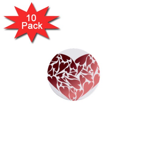 Pink Love 1  Mini Button (10 pack)  from ArtsNow.com Front