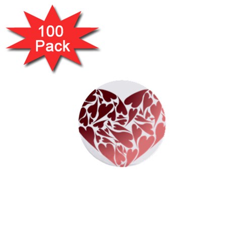 Pink Love 1  Mini Button (100 pack)  from ArtsNow.com Front