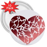 Pink Love 3  Button (10 pack)