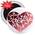 Pink Love 3  Magnet (10 pack)