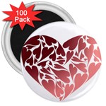 Pink Love 3  Magnet (100 pack)