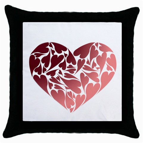 Pink Love Throw Pillow Case (Black) from ArtsNow.com Front