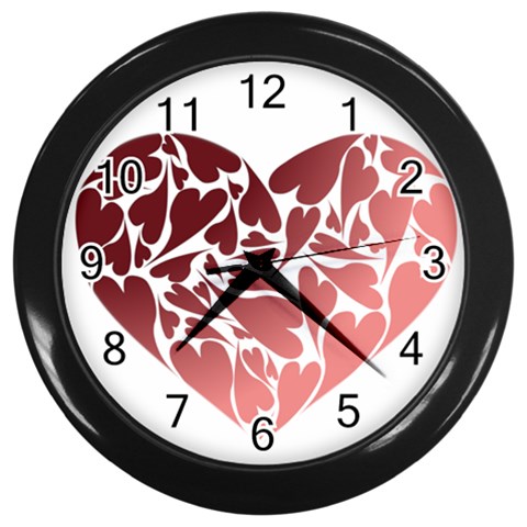 Pink Love Wall Clock (Black) from ArtsNow.com Front