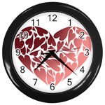 Pink Love Wall Clock (Black)