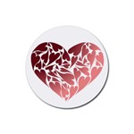 Pink Love Rubber Round Coaster (4 pack)