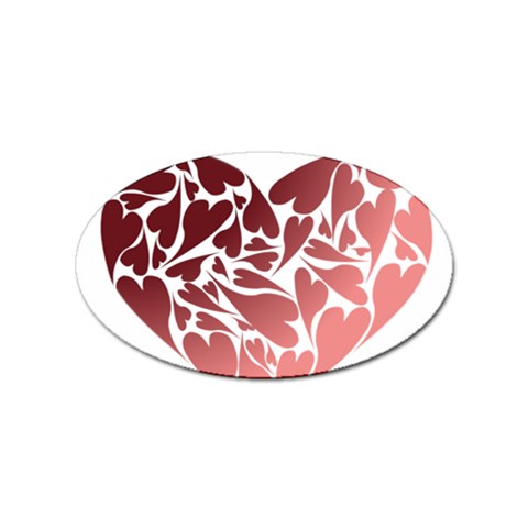 Pink Love Sticker (Oval) from ArtsNow.com Front