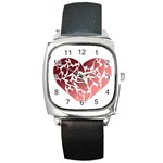 Pink Love Square Metal Watch