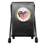 Pink Love Pen Holder Desk Clock