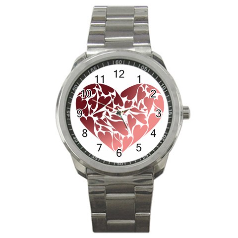 Pink Love Sport Metal Watch from ArtsNow.com Front