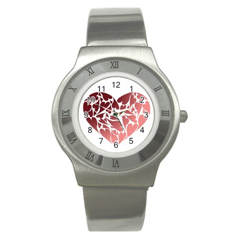 Pink Love Stainless Steel Watch from ArtsNow.com Front