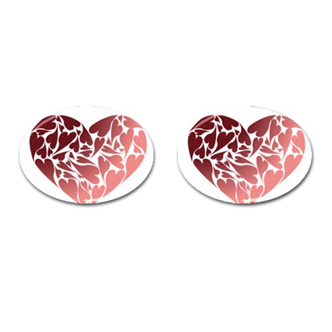 Pink Love Cufflinks (Oval) from ArtsNow.com Front(Pair)