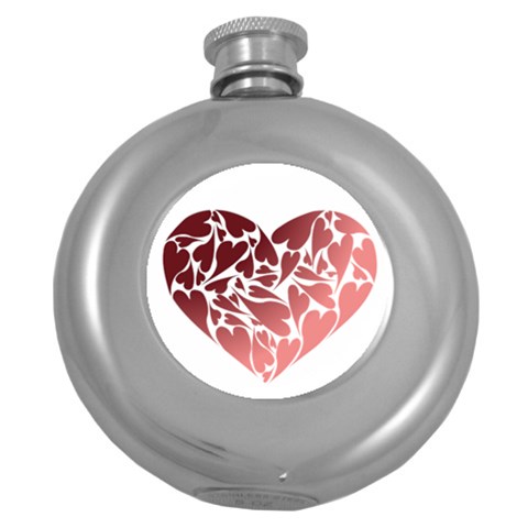 Pink Love Hip Flask (5 oz) from ArtsNow.com Front