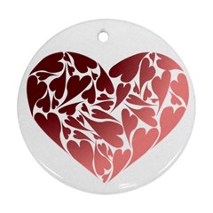 Pink Love Round Ornament (Two Sides) from ArtsNow.com Front