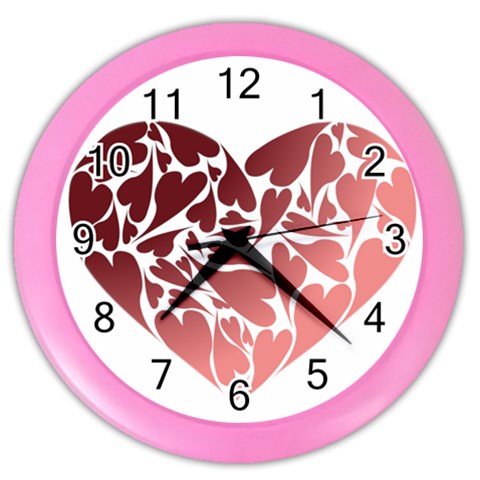 Pink Love Color Wall Clock from ArtsNow.com Front