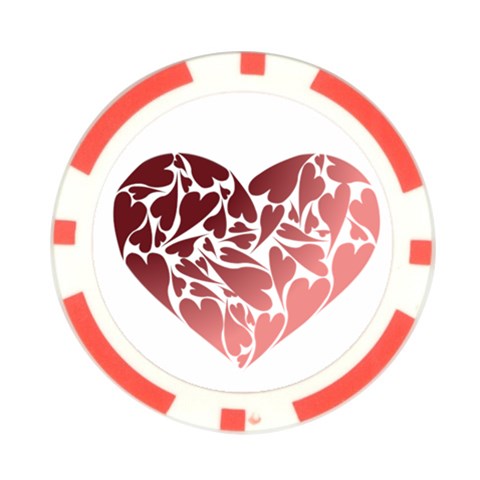 Pink Love Poker Chip Card Guard from ArtsNow.com Front