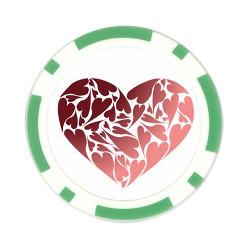 Pink Love Poker Chip Card Guard from ArtsNow.com Front