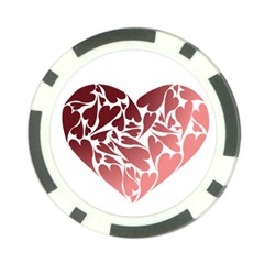 Pink Love Poker Chip Card Guard from ArtsNow.com Front